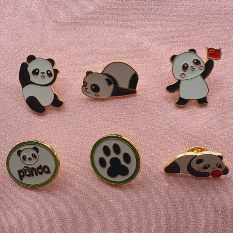 Event Party - 6pcs Cartoon China Panda Badge Autumn/Winter