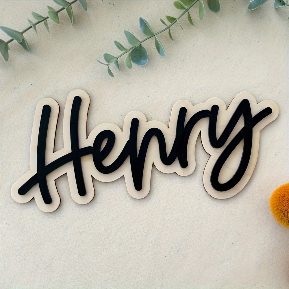 Eve Party - Personalized Double-Layered Wooden Name Plaque -
