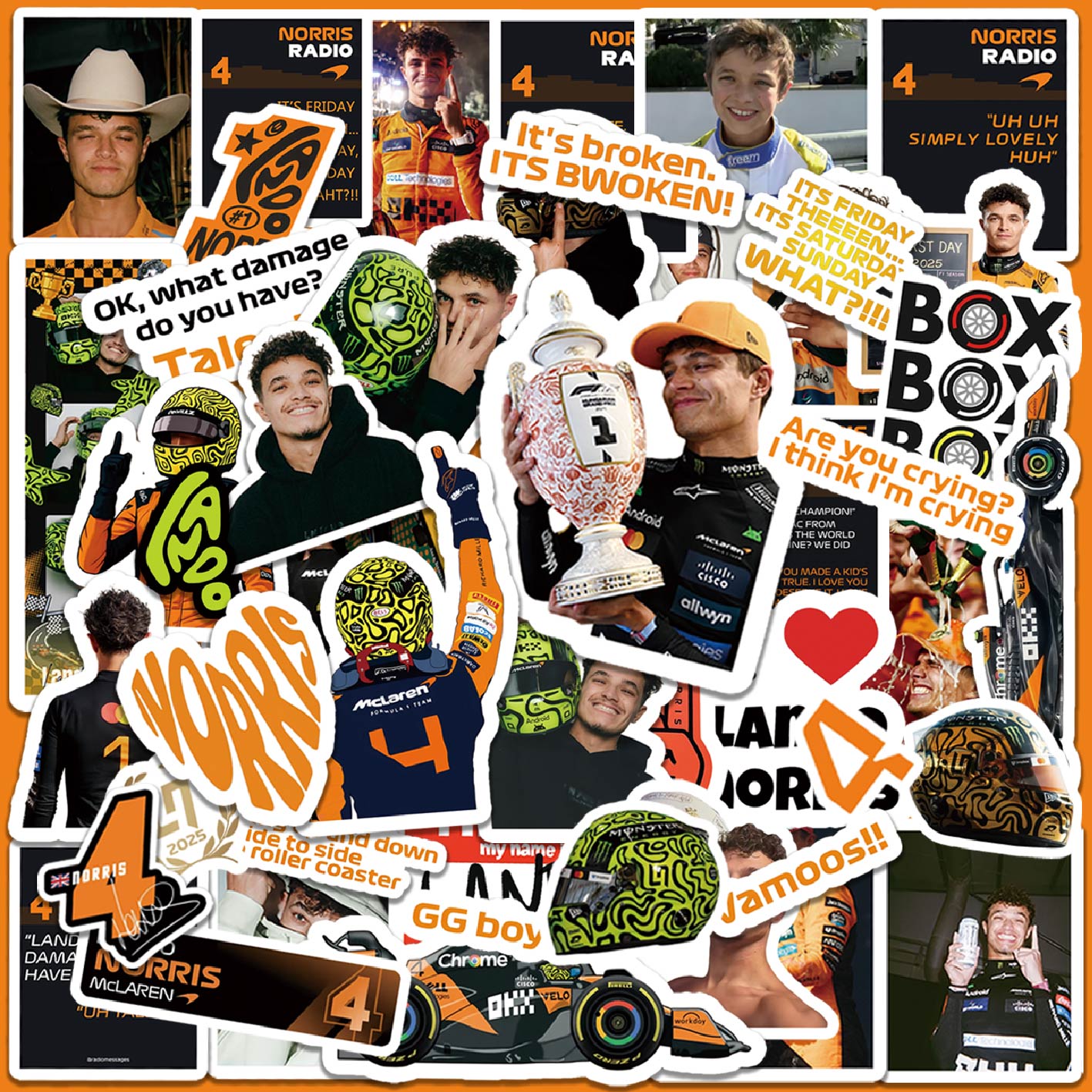 5-6 Sheets F1 Stickers, Norris - Event Supplies 评论和价格