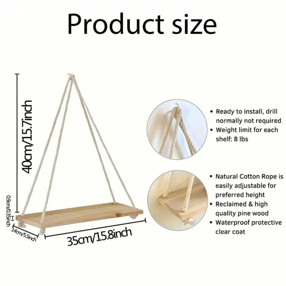 1Set Wood Hanging Shelves Swin - Flower Wall Panel 评论和价格