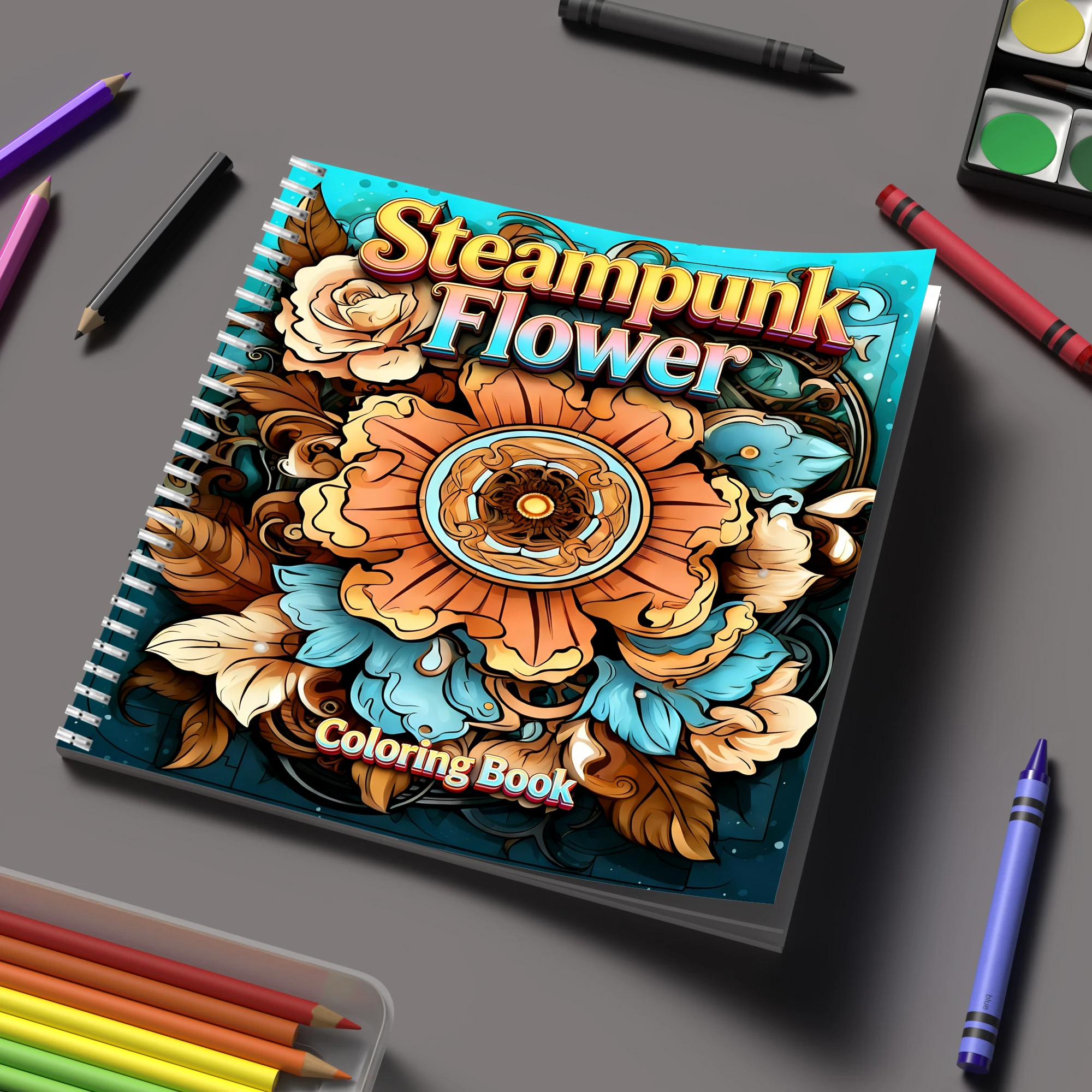 Coloring Book Steampunk Flower - Supply Event 评论和价格