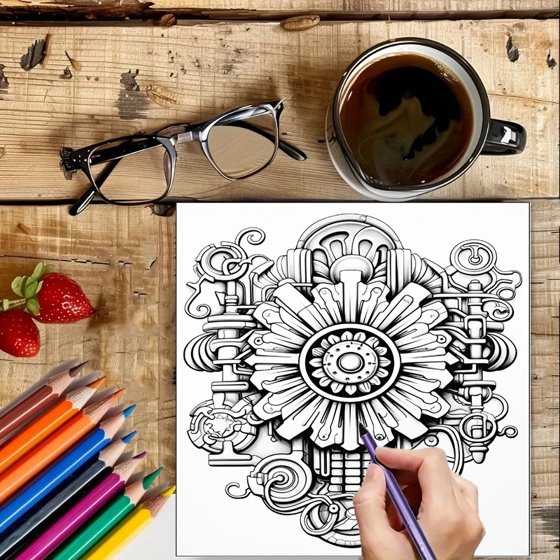 Coloring Book Steampunk Flower - Supply Event 评论和价格