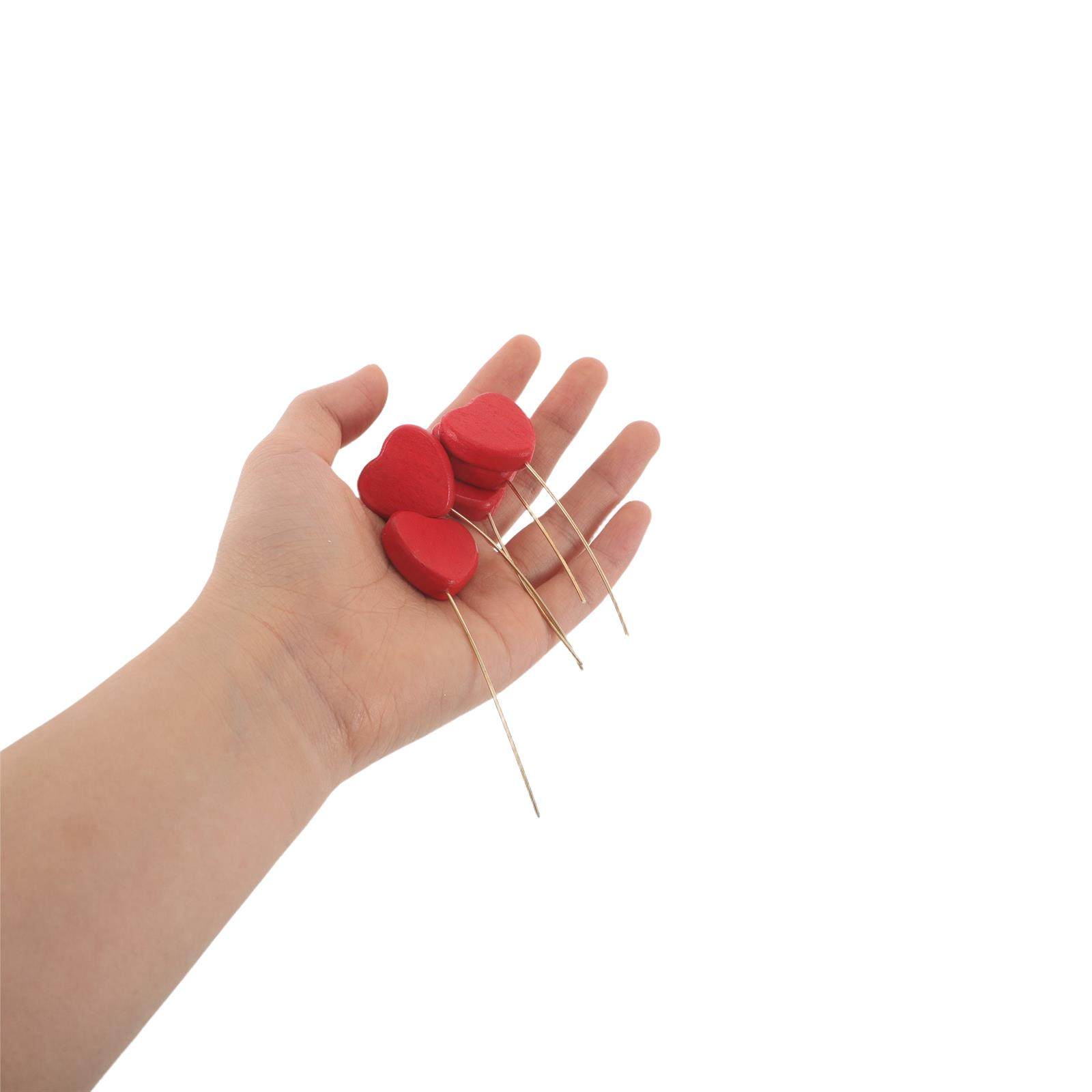 6Pcs Mini Wood Heart Picks Vas - Centerpiece Stick 评论和价格
