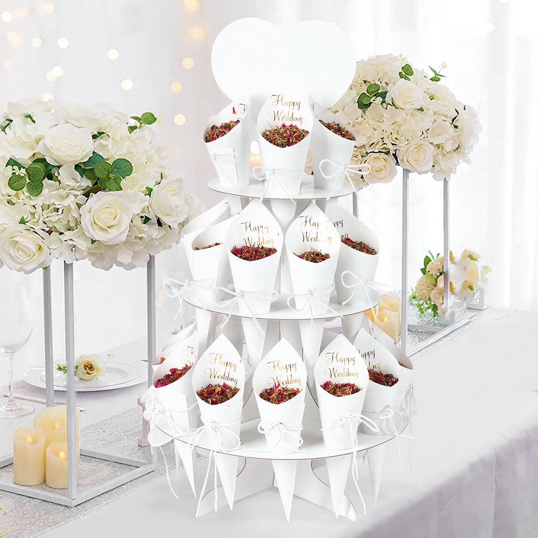Wedding Confetti Cones Holder  - Cotton Candy Cone 评论和价格